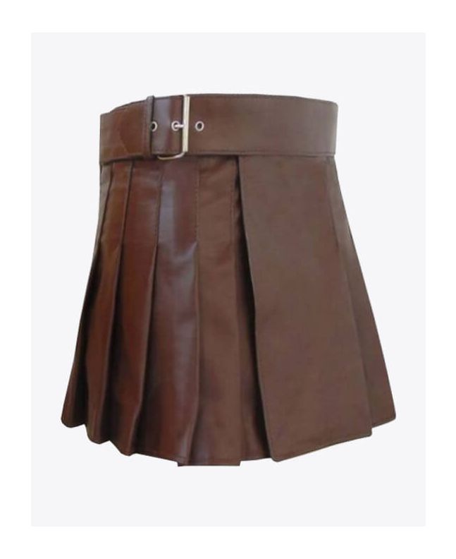 Brown Leather kilt for women