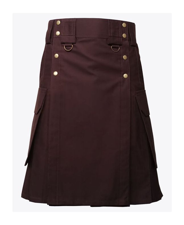 Brown Utility Kilt for Men
