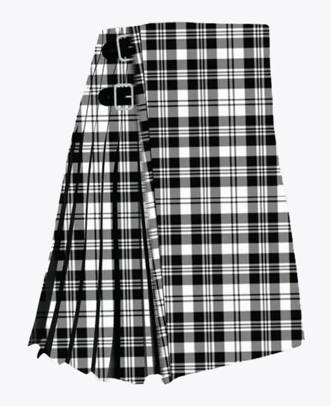 Scott Black and White Modern Tartan Kilt