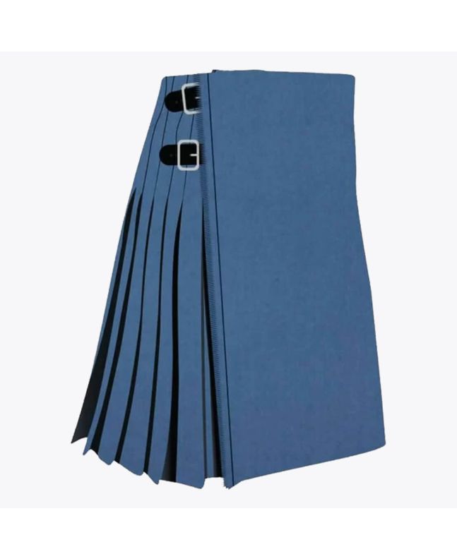 Solid Blue Ancient Tartan Kilt