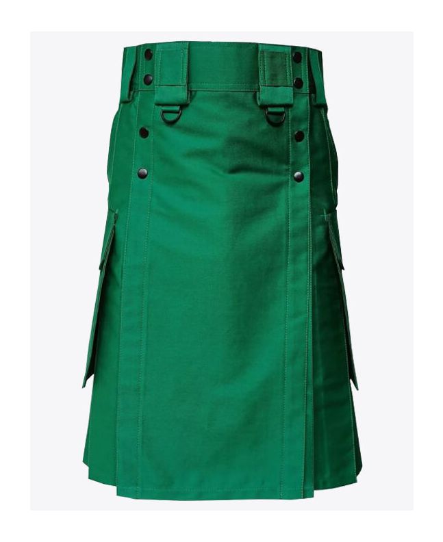 Stylish Green Utility Kilt for Men