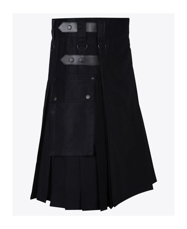 Utility Black Kilt for Men