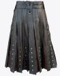 Black and Brown Genuine leather Kilt for Men back