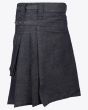 Black Denim Kilt for Men