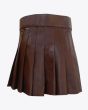 Brown Leather kilt for women back