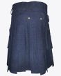 Dark Blue Denim kilt back