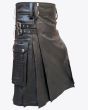 Leather Kilt for Men with Cargo Pockets