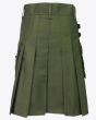 Olive Green kilt Men Back