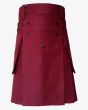 Utility Kilt Burgundy Color
