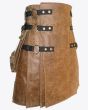 Voguish Brown Tartan Kilt for Men side