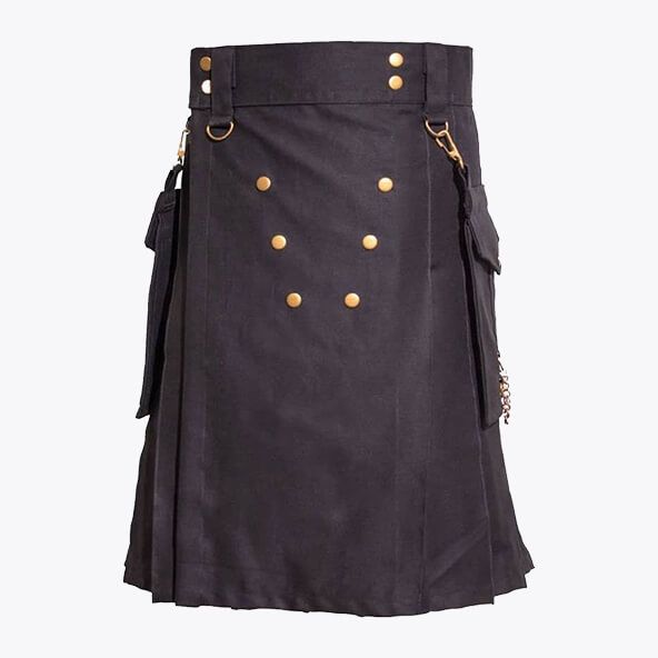 Black Deluxe Utility Kilt