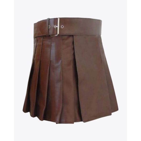 Brown Leather kilt for women