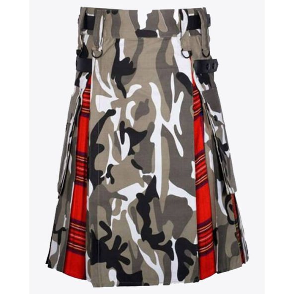 Camo & Tartan Hybrid Kilt for Men