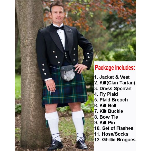 Exclusive Prince Charlie Full Kilt Outfit for Wedding