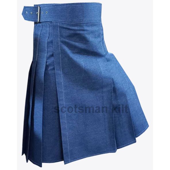 Indigo Denim Kilt with Belt