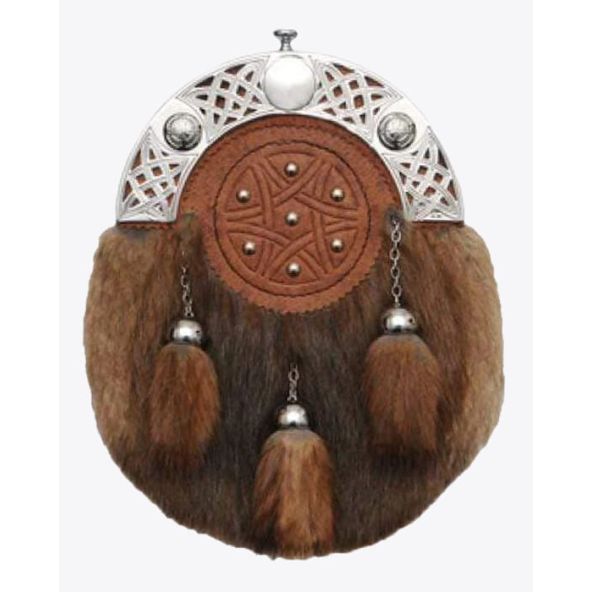 Musquash Fur Celtic Targe Dress Sporran