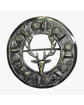 Antique Stag Head Kilt Brooch