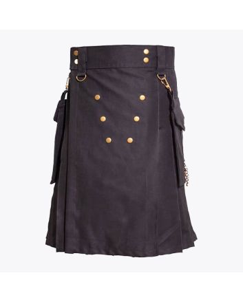 Black Deluxe Utility Kilt