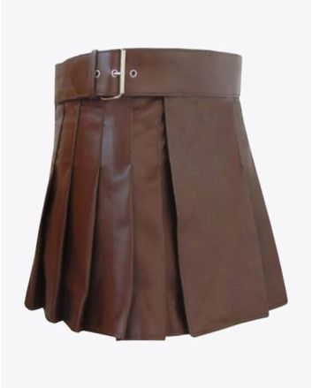 Brown Leather kilt for women