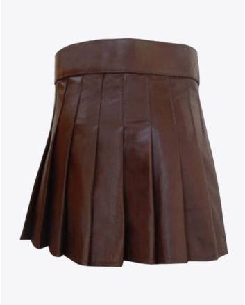 Brown Leather kilt for women