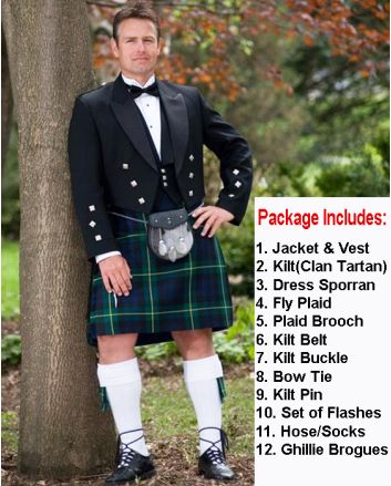 Exclusive Prince Charlie Full Kilt Outfit for Wedding