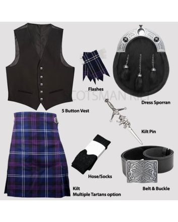 Kilt Kit Package with 5 Button Vest