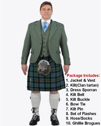 Lovat Green Tweed kilt Outfit