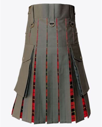 Olive Green Hybrid kilt for Men