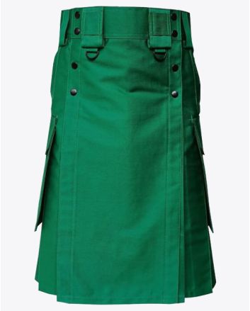 Stylish Green Utility Kilt for Men