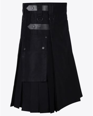 Utility Black Kilt for Men