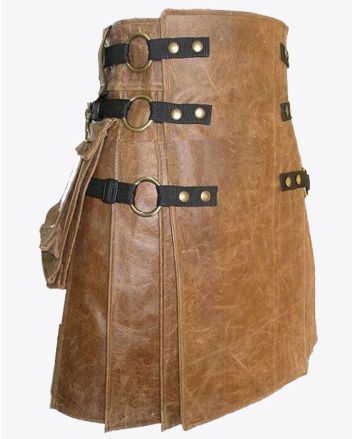 Voguish Brown Tartan Kilt for Men